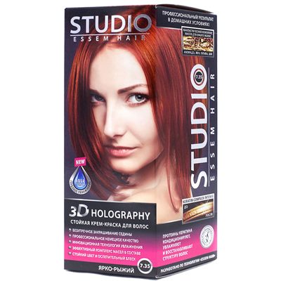 Краска для волос STUDIO 3Д Голографик 7.35 Ярко-рыжий