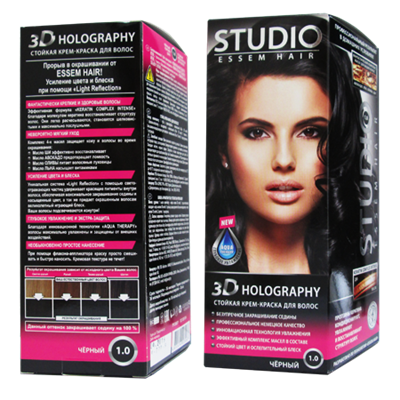 Краска для волос STUDIO 3Д Голографик 1.0 Черная