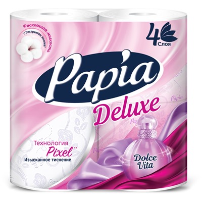 Туалетная бумага бел Papia Dolce Vita с аром и рис 4шт